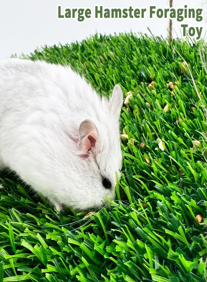 FlidRunest Hamster Foraging Grass Puzzle Hammock Swing, Small Pet Simulation Slow Feeder Mat, Washable Hanging Enrichment Activity for Bunny Guinea Pigs Hedgehog - Image 2